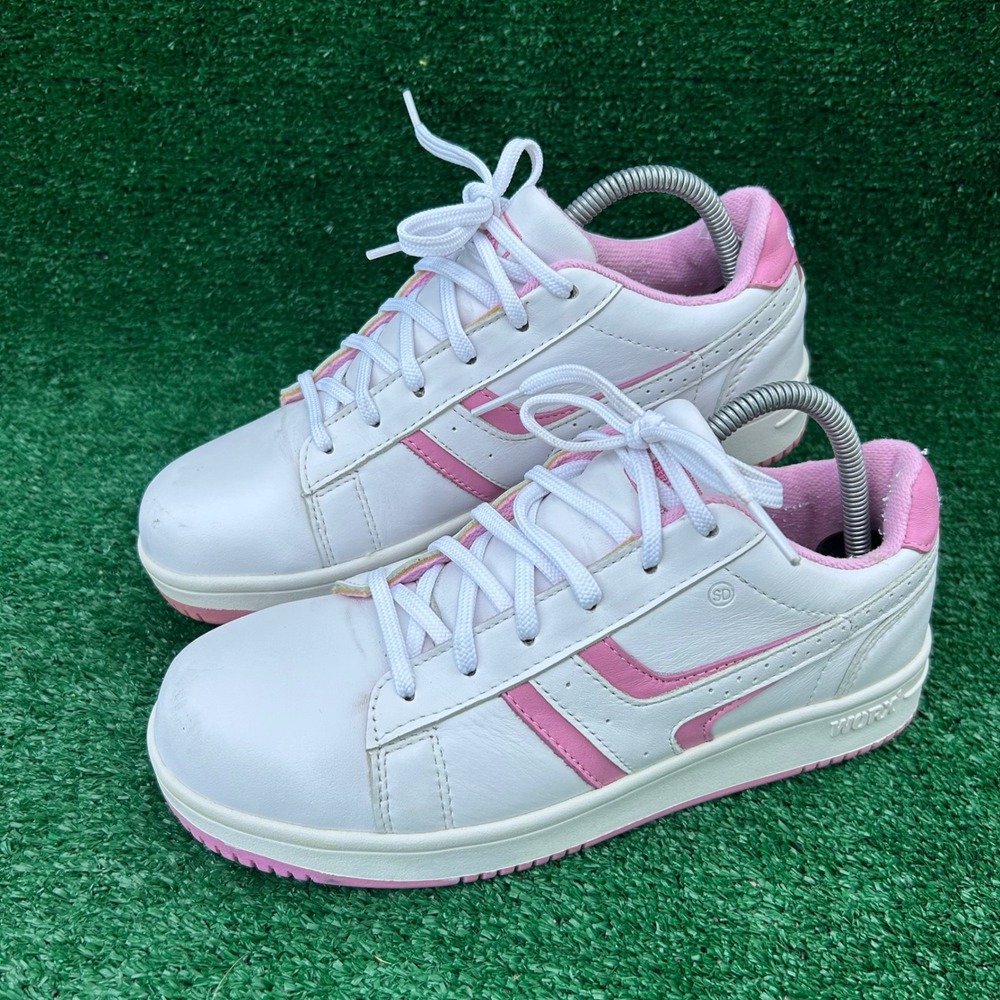 Worx by Red Wing Shoes Womens 8 Steel Toe Work Sneakers White Pink SD 5102